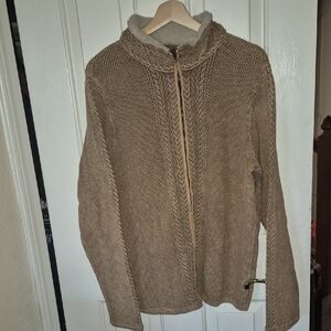 Carbon2Cobalt Tan men's Cable Knit Size Large